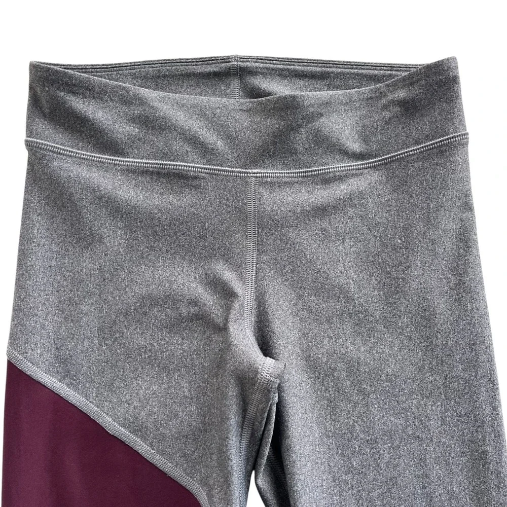 Under Armour HeatGear Women S Gray Coral Purple Stripe Compression Legging Sport